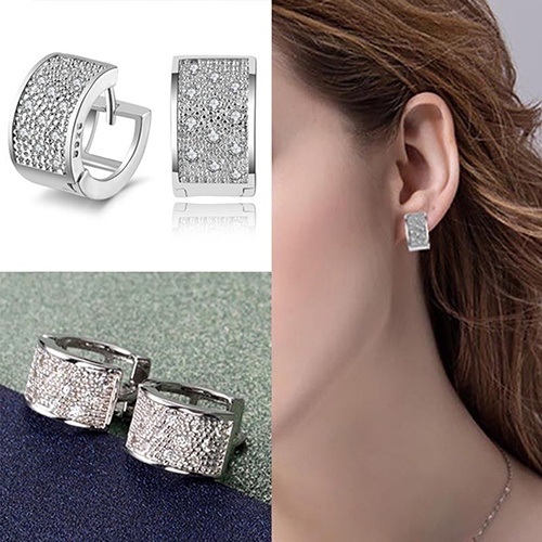 Hu Hu Hu Hu Hu Alat Bantu Pasang Kacamata♡ Anting Tusuk Model Kristal Bahan Sterling Silver 925 Untuk Wanita