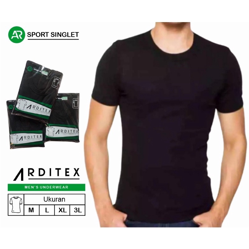 Kaos oblong MIATEX hitam dan putih kaos dalaman