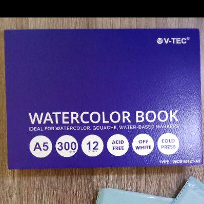 

V-TEC WATERCOLOR BOOK PAD FINE ART PAPER PAINTING BOOK A5 300 GSM