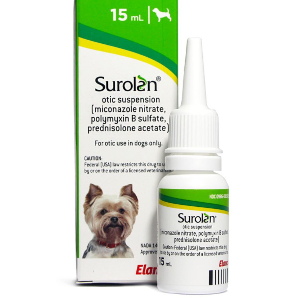 Surolan 15ML Obat Telinga Anjing Kucing Earmites Jamur Radang otitis