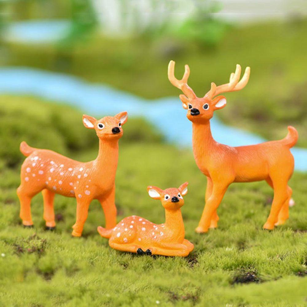 Agustina Sika Deer Cute Moss Terrariums Dekorasi Rumah Kreatif Individuality Simulasi Kerajinan Rusa Hutan