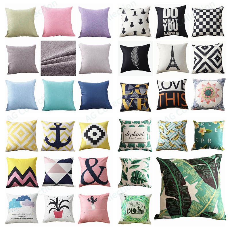 Ready Stock 17 colors Sarung Bantal  Kursi  Sofa Motif 