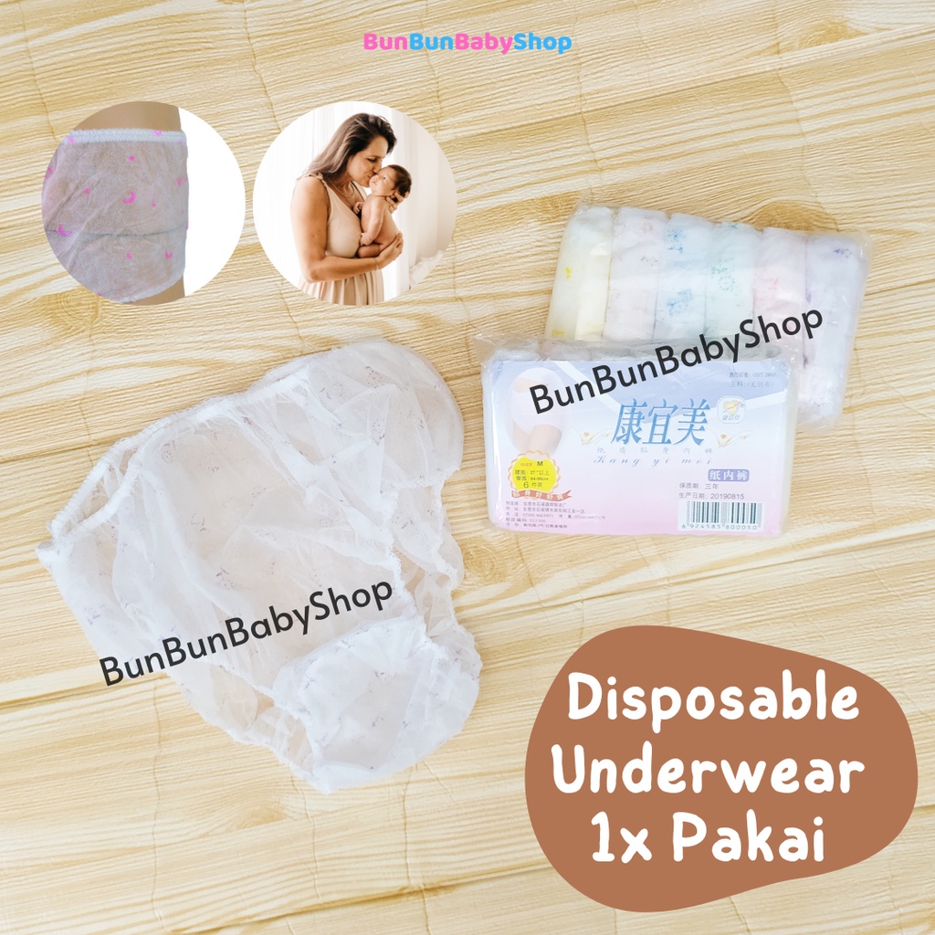 Celana Dalam Kertas Sekali NIfas Melahirkan Pakai Haji Umroh Pria Wanita CD Disposable Panties Perlengkapan Ibu Bunbunbabyshop Dalaman