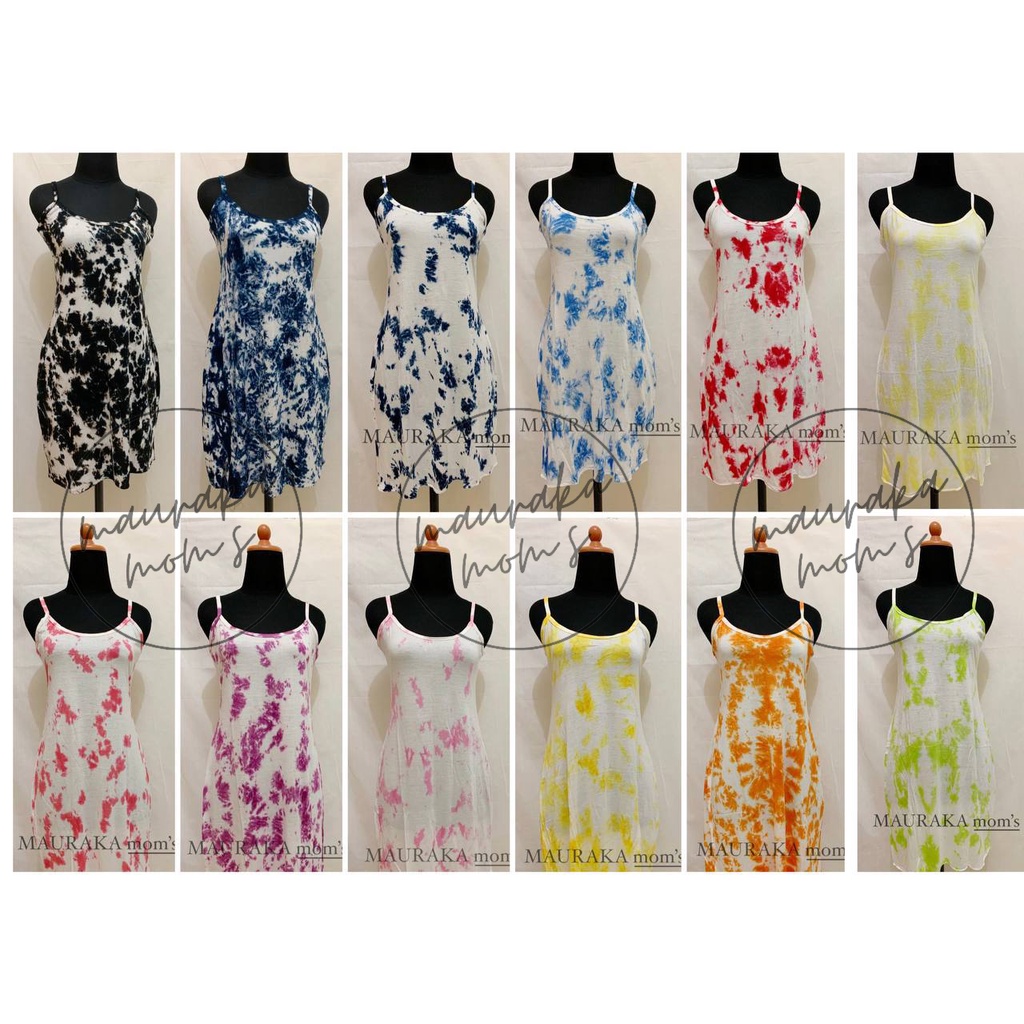 DASTER TALI SATU/ DASTER MIDI/ DASTER PENDEK/ DASTER SEXY HARIAN MOTIF TIE DYE BAHAN HALUS