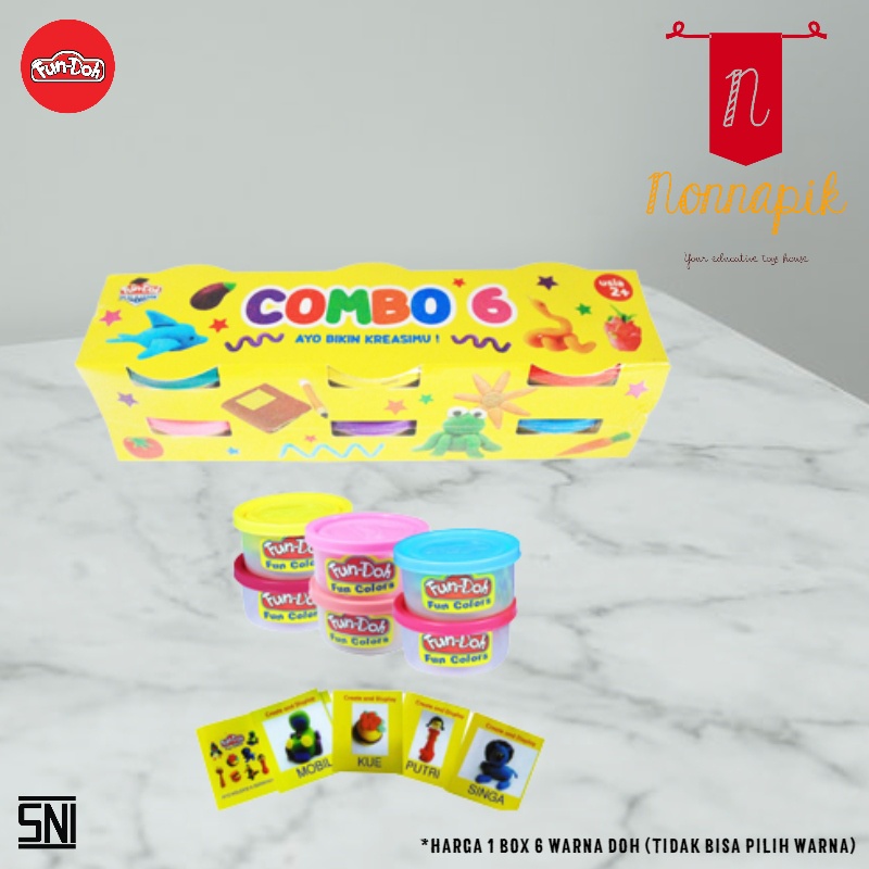 Fun Doh Refill 6 Dough Lilin Mainan Anak FunDoh