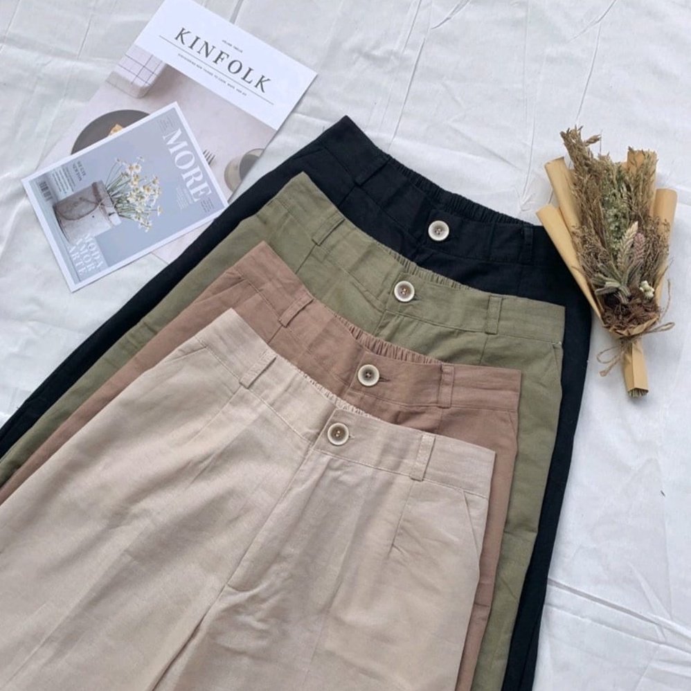 Highwaist Kulot Linen Premium Kulot Linen Laura Slim Seoul