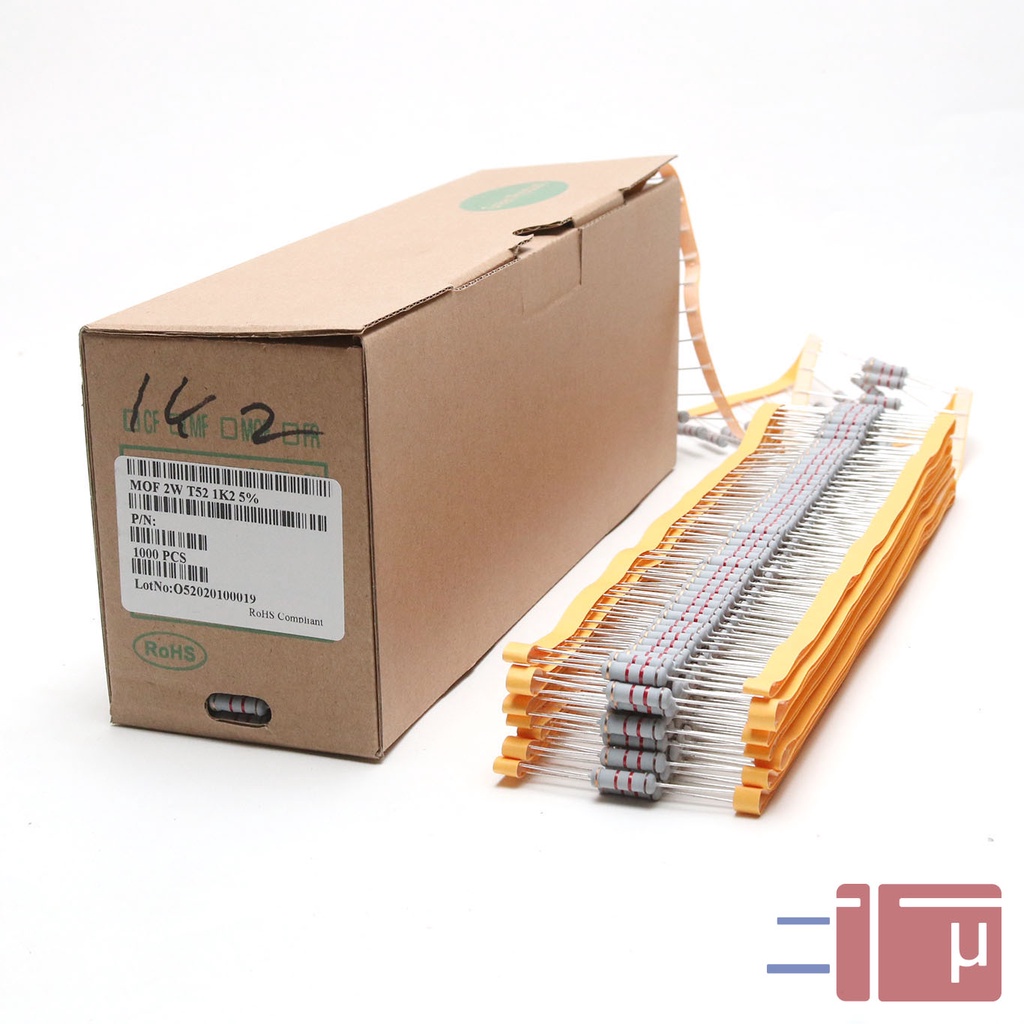 Resistor 1K2 1.2K 2W Metal Oxide 5% Taiwan Kaki Tembaga