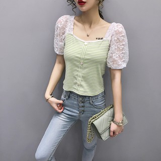 Kaos T Shirt Wanita Model Stitching Lengan Pendek Dengan Kaos T Shirt Wanita Model Stitching Lengan Pendek Dengan