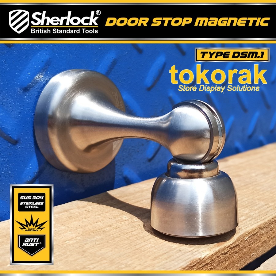 DOOR STOP MAGNET SHERLOCK PENAHAN PINTU SUS 304 STAINLESS STEEL