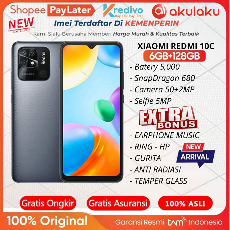 xiaomi redmi 10c tam ram 4gb rom 128gb 4 64   4 128 garansi resmi xiaomi 1 tahun