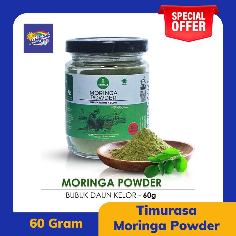 Timurasa Moringa Powder 60gr / Daun Kelor Bubuk 60gr ( Glass Bottle )