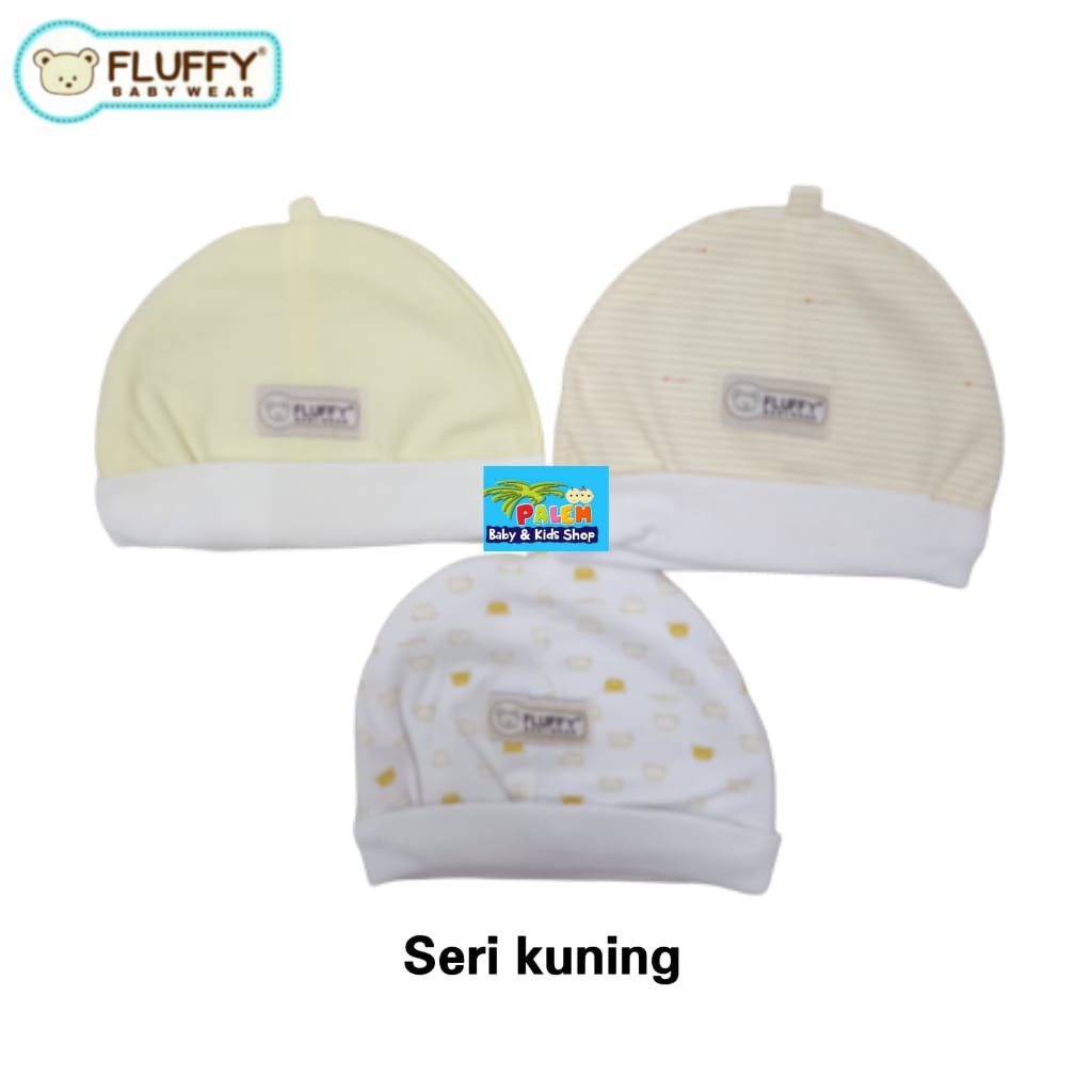 Fluffy topi baby bulat motif baby newborn 1pcs