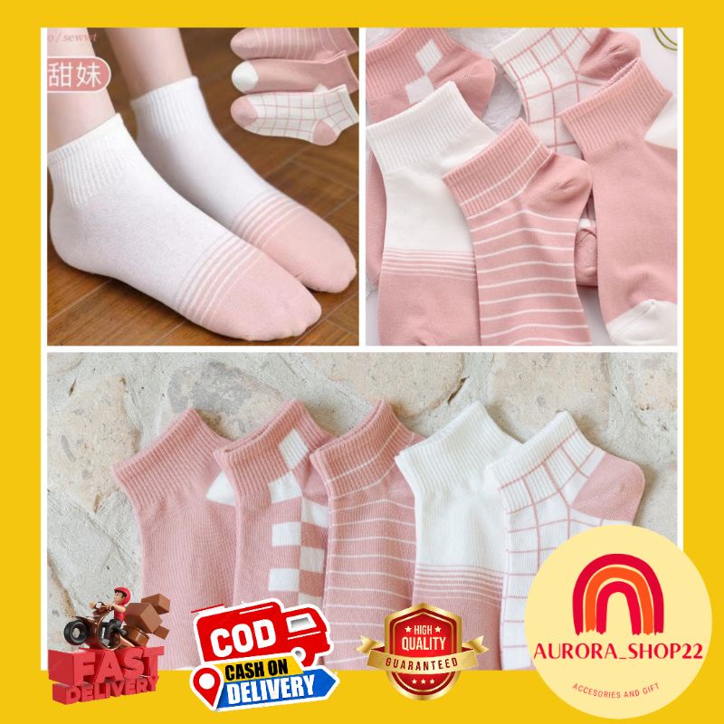 [COD] Kaos Kaki Import Pendek Warna Pink Lucu Cute Kaos Kaki Wanita Kaos Kaki Fashion Ala Korea