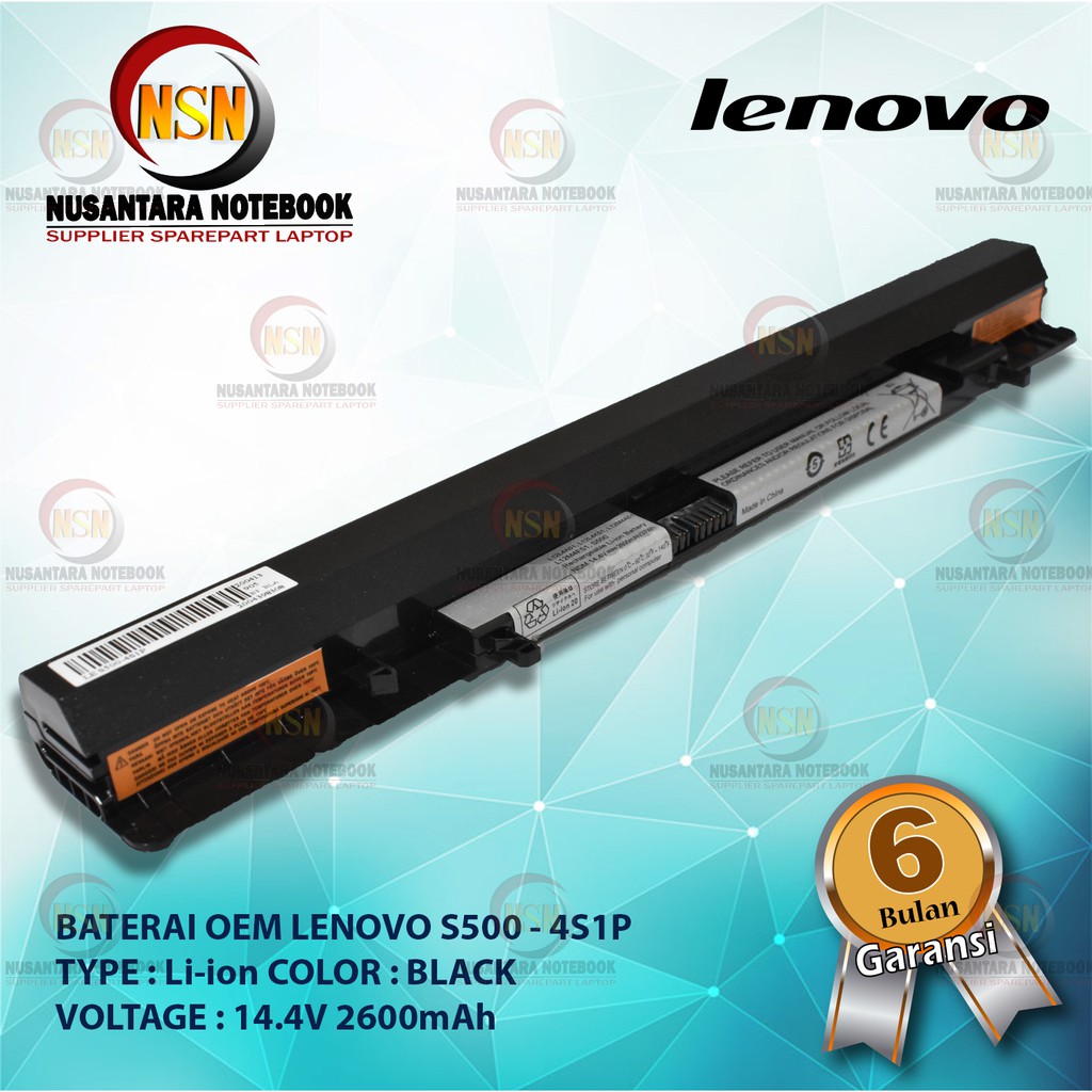 Baterai OEM Lenovo Ideapad S500 - 4S1P L12L4A01 L12L4K51 14.4V 2600mAh