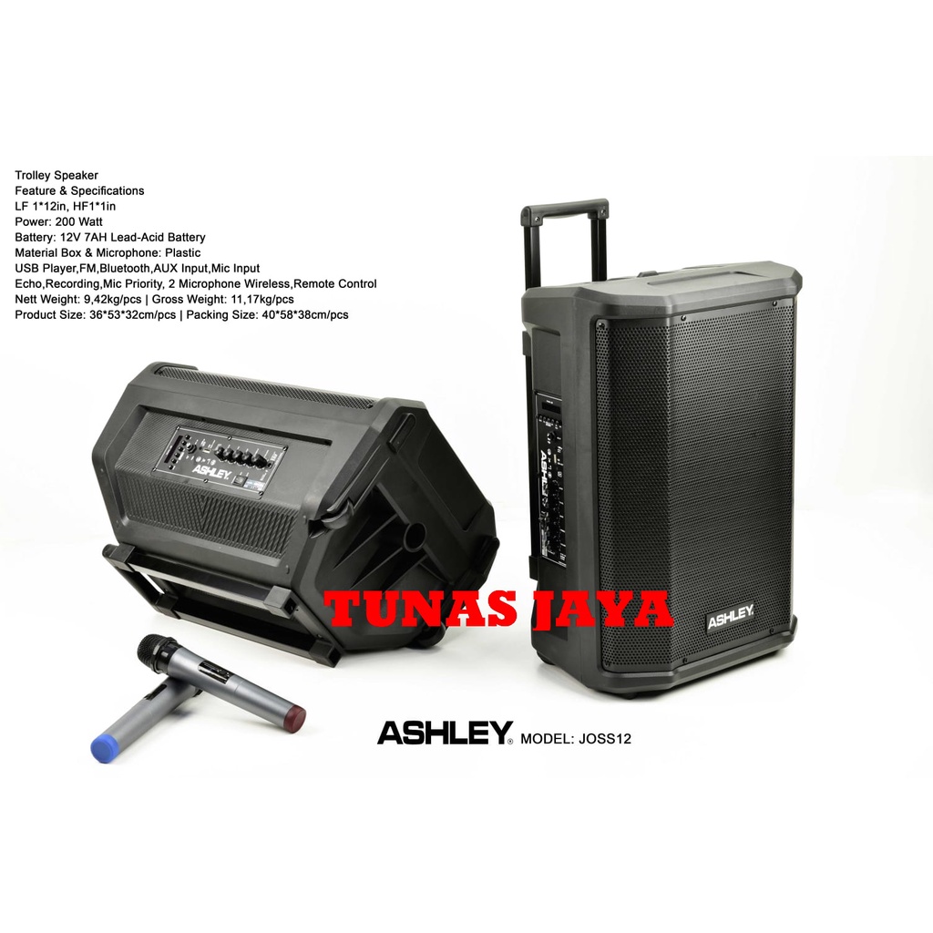 speaker portable wireless ashley Joss 12 - 12 inch original bluetooth JOSS12