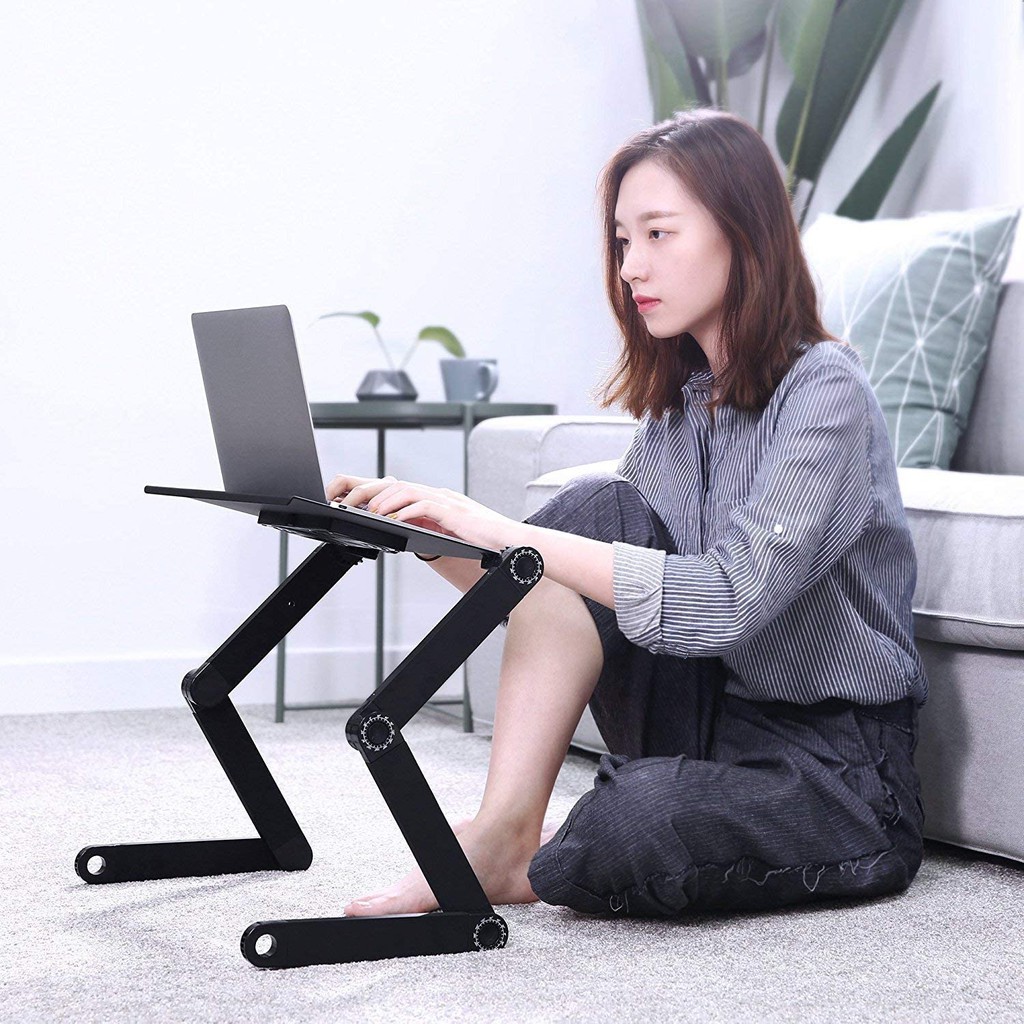 MEJA LAPTOP PLUS KIPAS PENDINGIN DAN MOUSEPAD/ MEJA LAPTOP PORTABLE ALUMUNIUM FAN COOLER LAPTOP LC