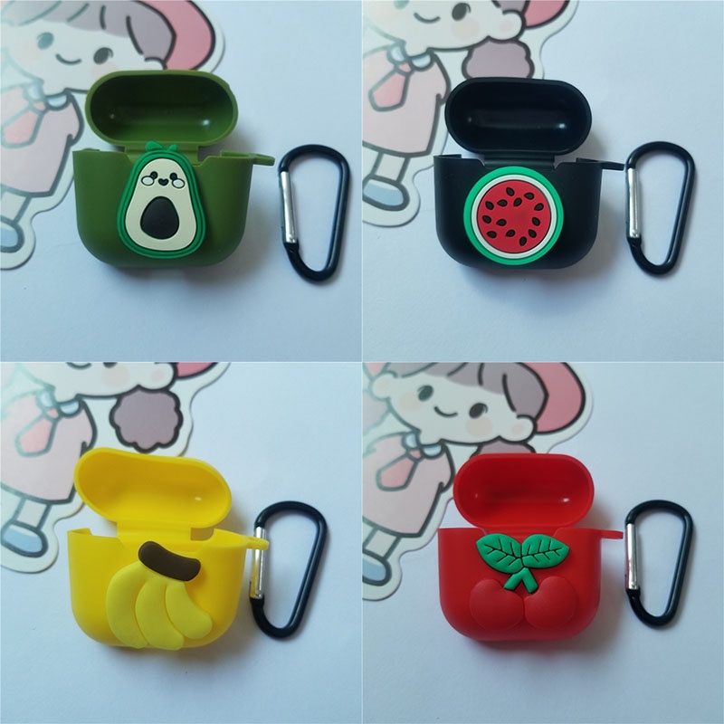 Inpods Kompatibel Untuk Airpods Pro 4 Generation Cover Pelindung Motif Kartun Buah Soft Case