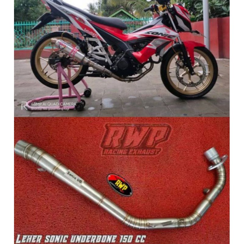 Leher header pipa knalpot header sonic 150r cc model underbone header roadrace