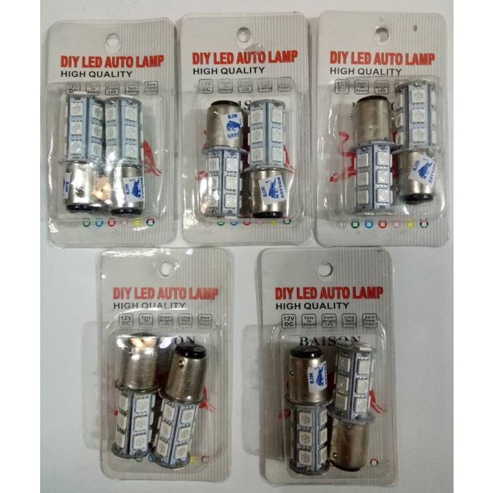 Lampu LED Rem Diam Stop Lamp 1157 Manteng Still Diam 18 Mata Motor Mobil