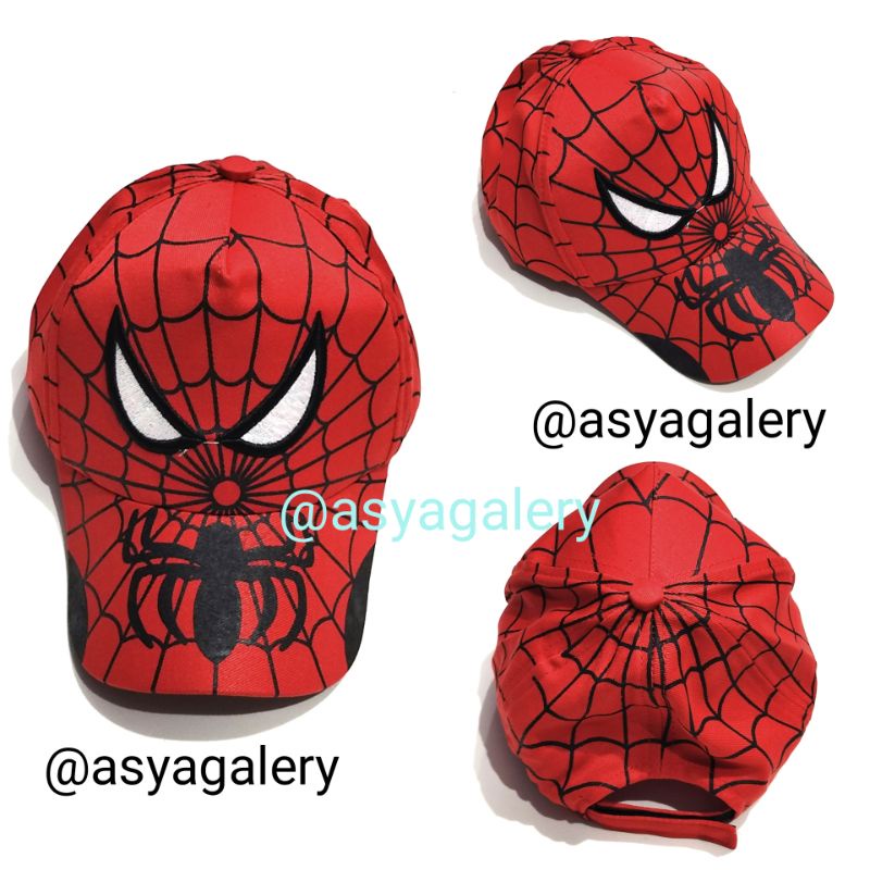 TOPI ANAK KARAKTER SPIDERMAN BORDIR+FULL PRINT/TOPI SPIDERMAN/TOPI ANAK GAMBAR SPIDERMAN/TOPI SPIDER