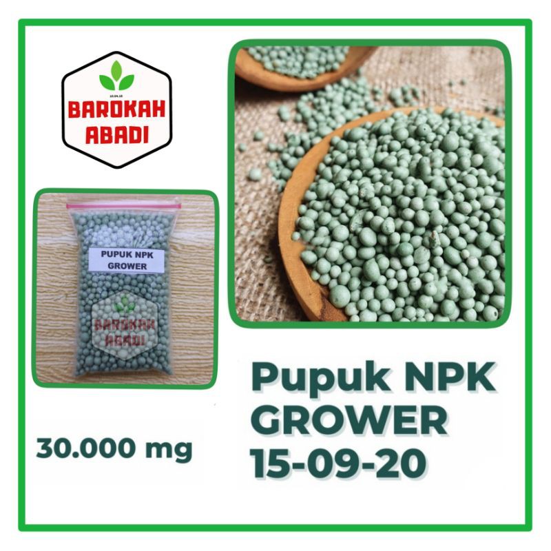 Pupuk NPK Mutiara Grower 15 09 20 TE Nutrisi Pertumbuhan Bunga Buah Tanaman 30gram