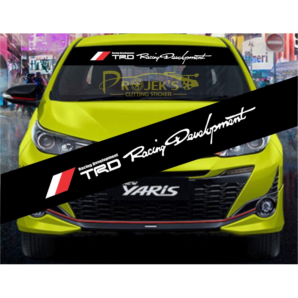 TERMURAH Cutting Sticker Mobil Stiker Kaca Depan TRD Racing Development Shopee Indonesia