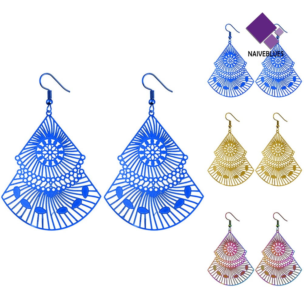 Anting Kait Model Hollow Out Multicolor Untuk Wanita