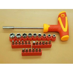 Kunci Perkakas Bit T Handle Ratchet Set Screwdriver 28 Pcs