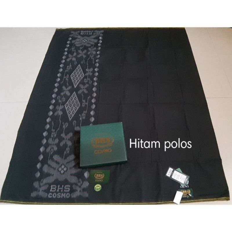 (COD) SARUNG BHS HITAM POLOS || BHS COSMO KHUSUS HITAM POLOS