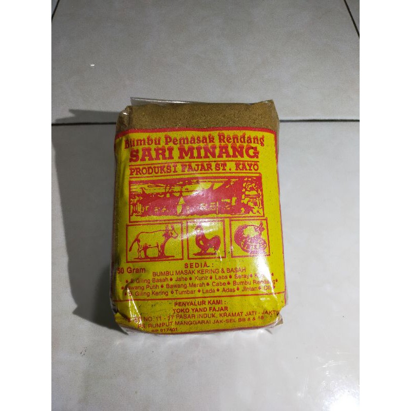 

bumbu pemasak rendang SARI MINANG. 250gr