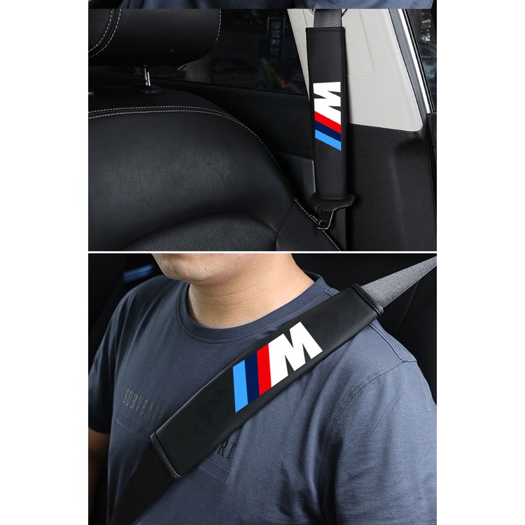 G-club Cover Pelindung Bahu Bahan Kulit Untuk Sabuk Pengaman Mobil BMW M