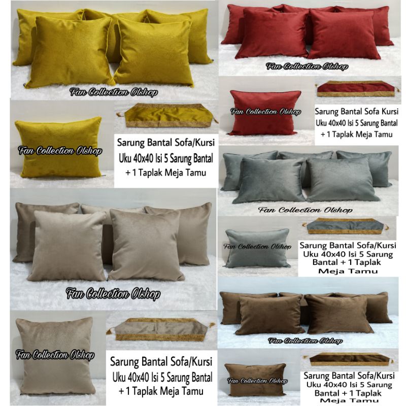 Sarung Bantal Sofa Kursi Polos Set Uku 40x40 Minimalis Mewah Modern Premium