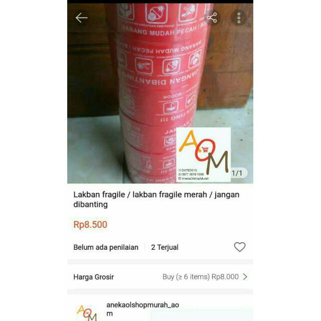 

Lakban fragile / lakban fragile merah / jangan dibanting / fragile 50 yard