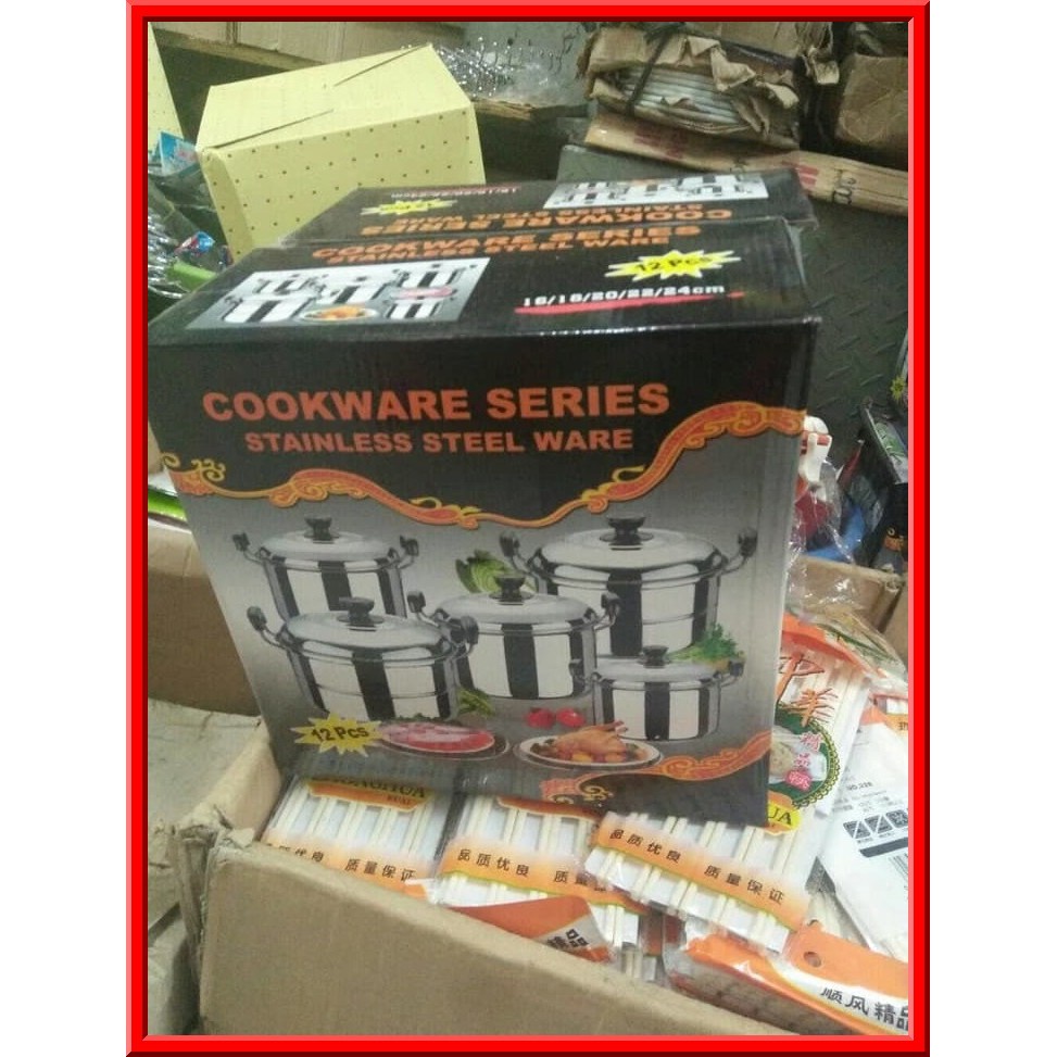 MURAH - PANCI SET 12PCS / COOKWARE SERIES STAINLESS STEEL WARE 12SET - HAPPY CALL MURAH