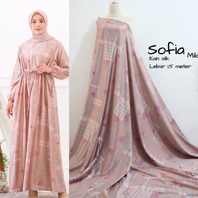 Kain Silk | motif sofia series | kain seragaman | kain sarimbit