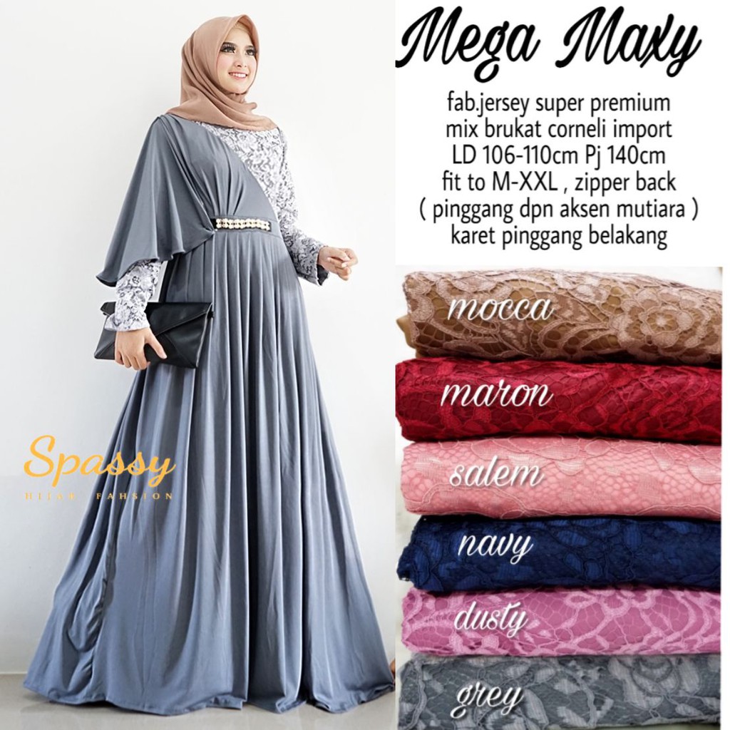 Mega Maxi Dress By Spassy | Suplier Hijab Solo |Grosir