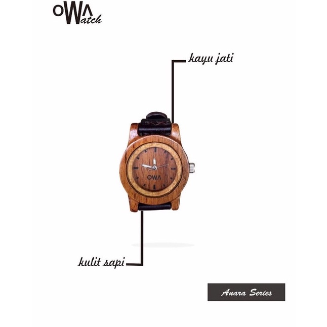 owa anara jam tangan wanita - jam tangan kayu - jam kayu - jam tangan analog - jam tangan unik - kado unik - jam tangan couple - jam tangan mewah - jam tangan murah-1