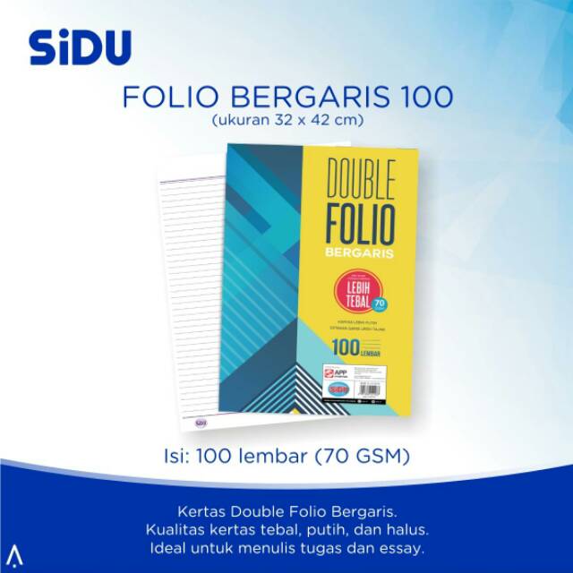 

Kertas double folio bergaris sidu