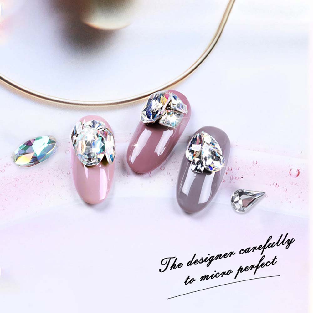 Mxbeauty Ornamen Kristal Berlian Imitasi Akrilik 3d Aksesoris Nail Art / Manicure Diy