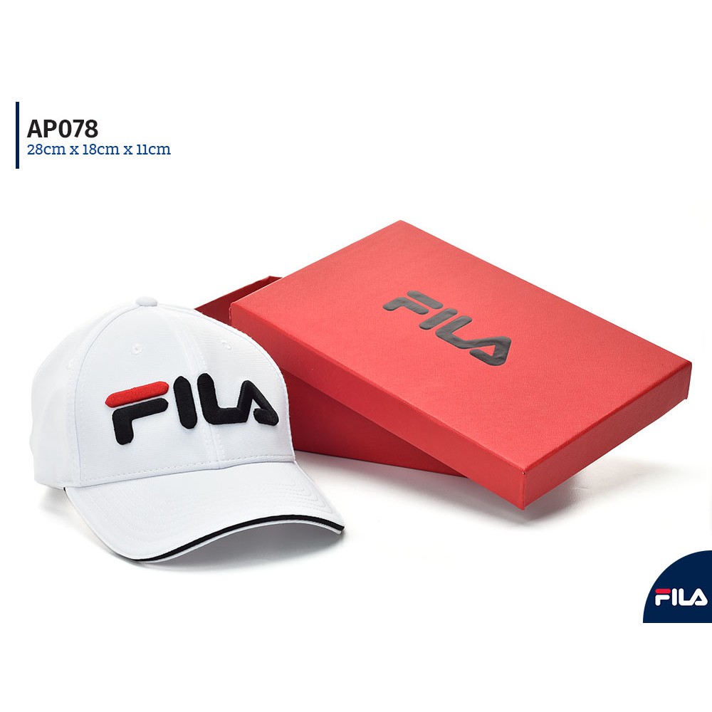 Topi Fila Baseball Classic 6 Panel Logo Embroidered Canvas Putih AP078
