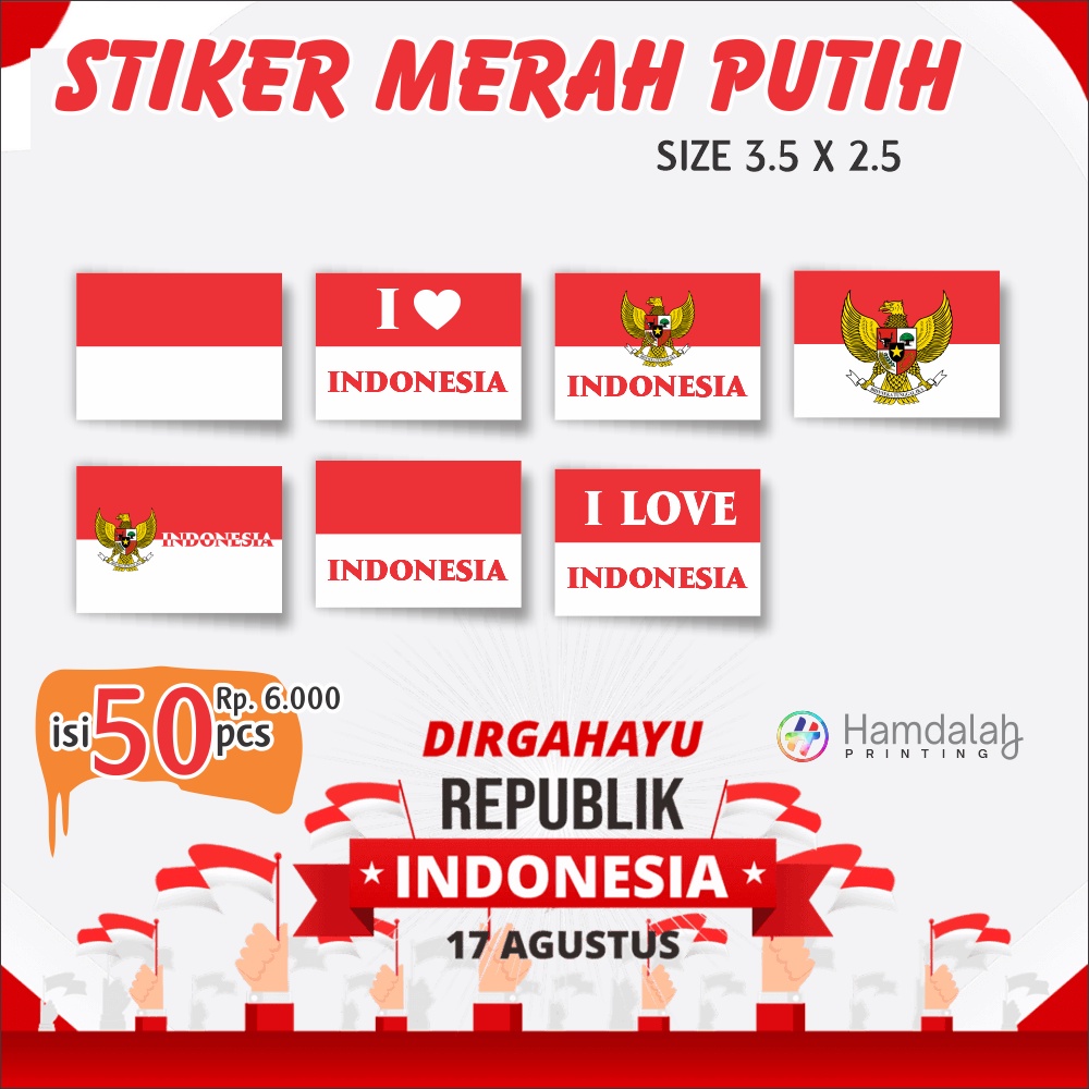 

stiker bendera merah putih di pipi ( isi 50 pcs )