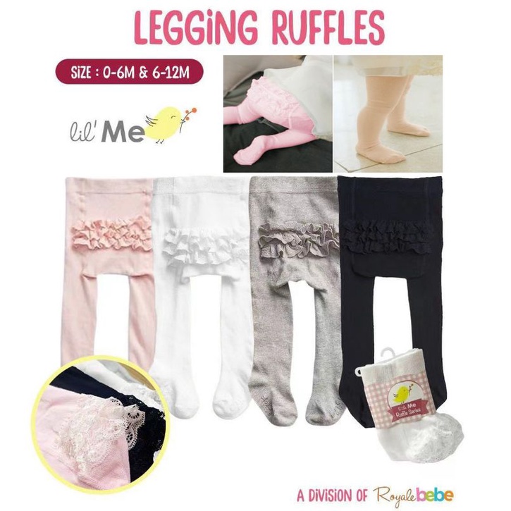 Legging lilme ruffle ready lengkap warna size 0-6 bln dan 6-12bln