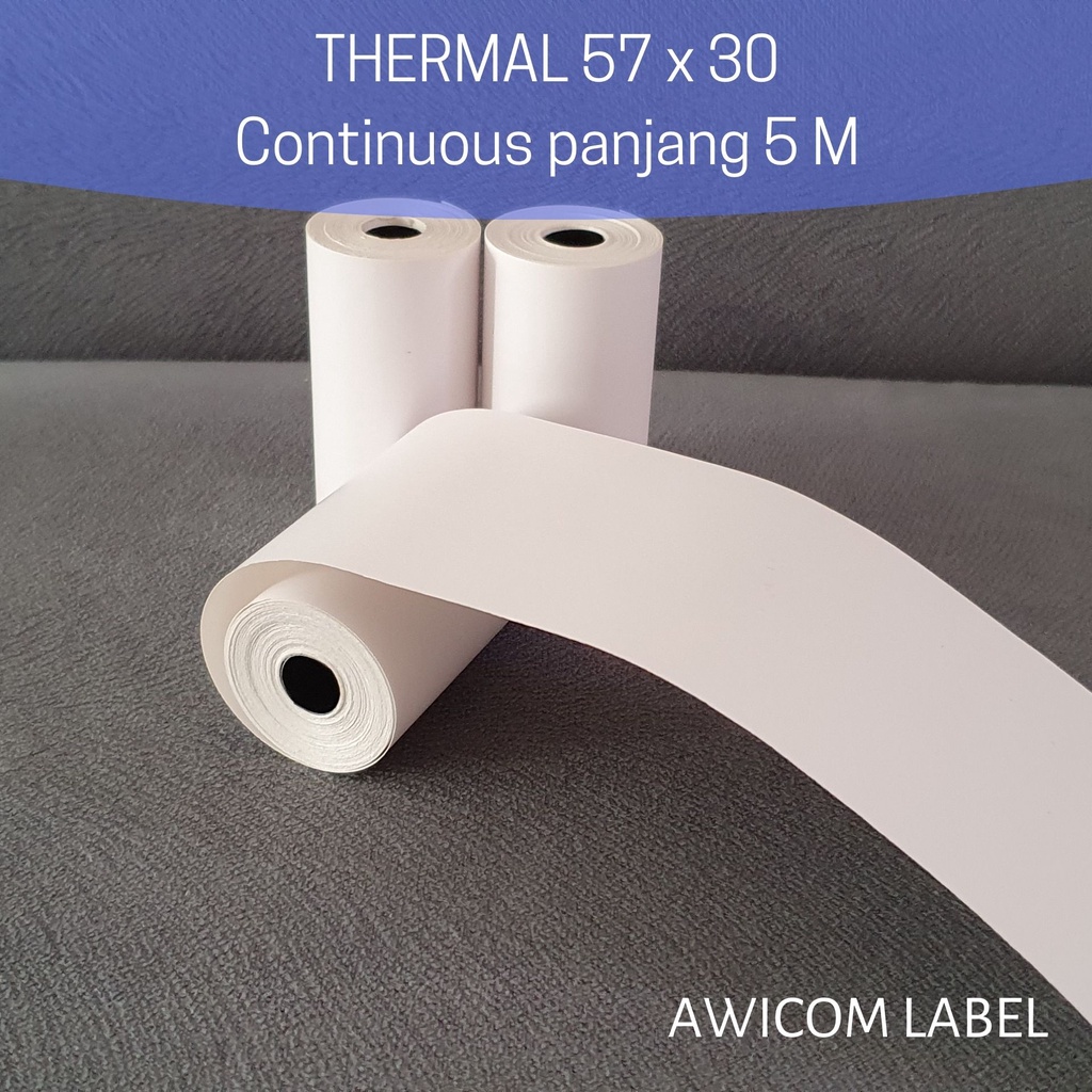 

Label Stiker Continuous Roll Thermal Sticker 57x30 57 x 30 mm 5M