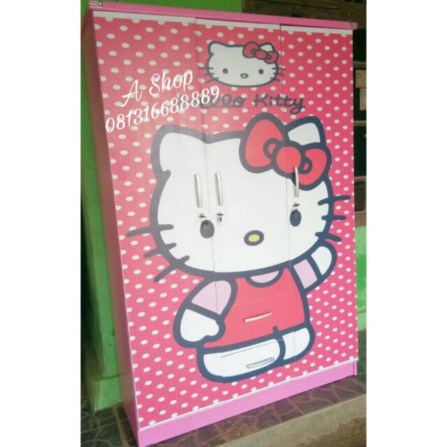  Lemari  pakaian anak  hello kitty Lemari  pakaian 3  pintu  