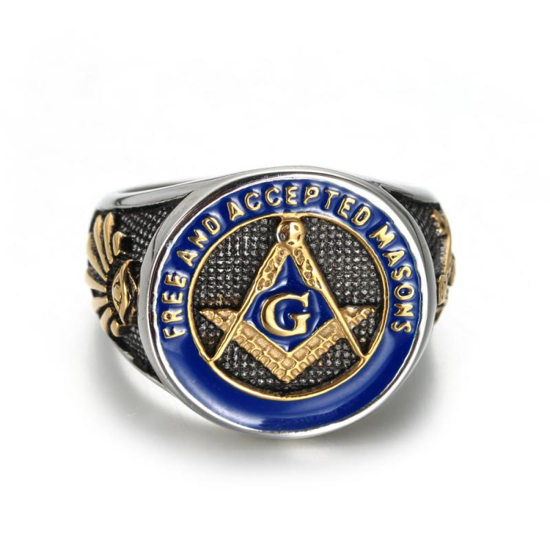 Cincin Pria Desain Tanda Masonic Untuk Hadiah Pernikahan