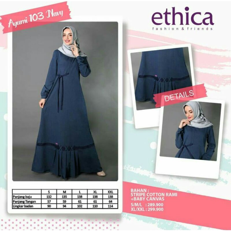 GAMIS ETHICA AYUMI 103 NAVY, AYUMI 197 HIJAU, AYUMI 210 PURPLE, AYUMI 211 BIRU, KAGUMI 154 MAROON