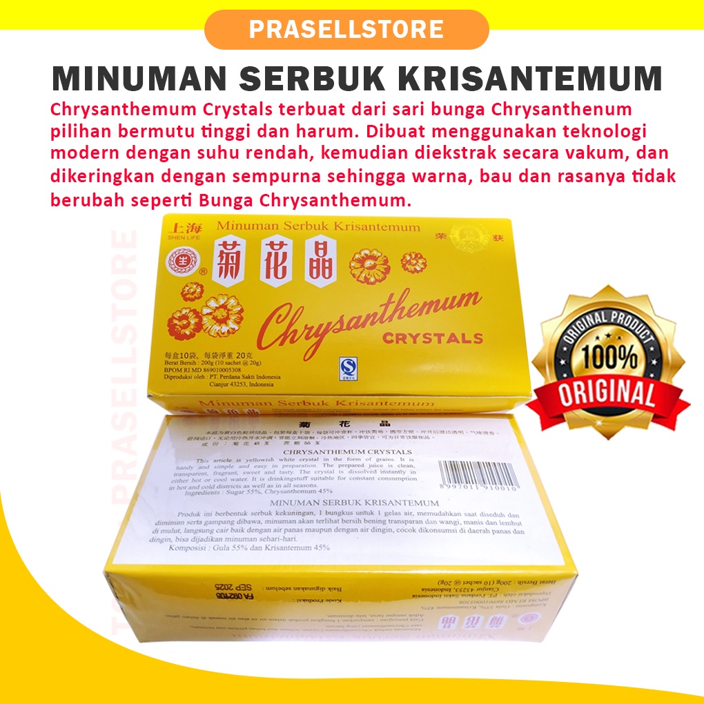 ORIGINAL!!! CHRYSANTHENUM CRYSTALS SHEN LIFE 10 MINUMAN BUNGA SERUNI CRYSTAL