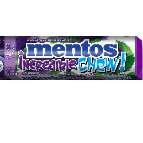 

(kode-713) Mentos Incredible Chew Grape 45 gr - 5 Pcs !,