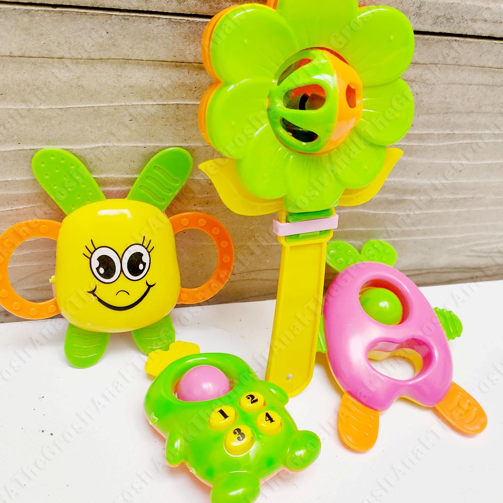 RATTLES LOVELY BABY MAINAN BAYI RATTLE KERINCINGAN BENTUK BUNGA LEBAH