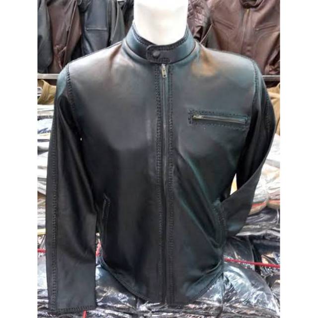 Jaket kulit sapi asli garut di sulam oleh pengrajin langsung di garut